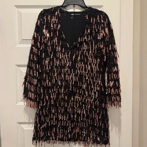 Zara Black Jacket with Pink Sequins